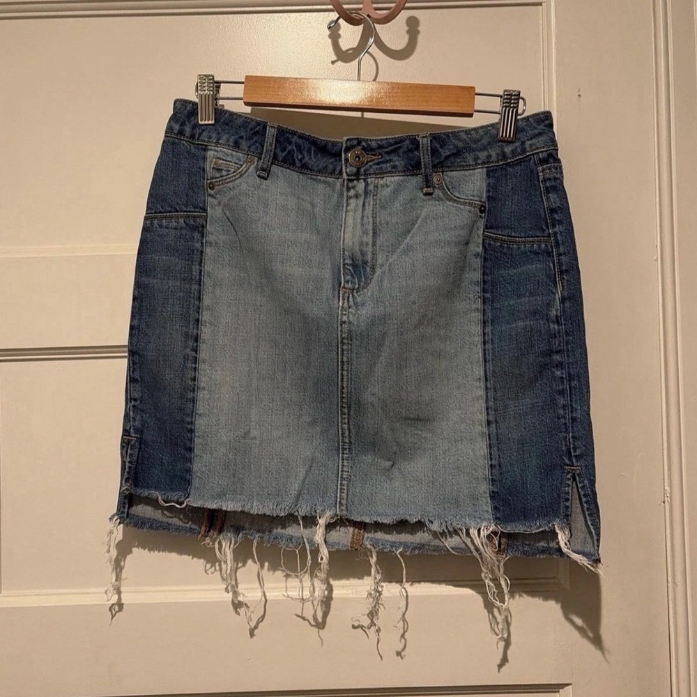 PAIGE Blue Denim Mini Skirt